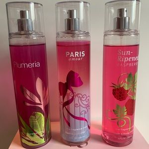 Set of 3 discontinued bath and body works fine fragrance mists